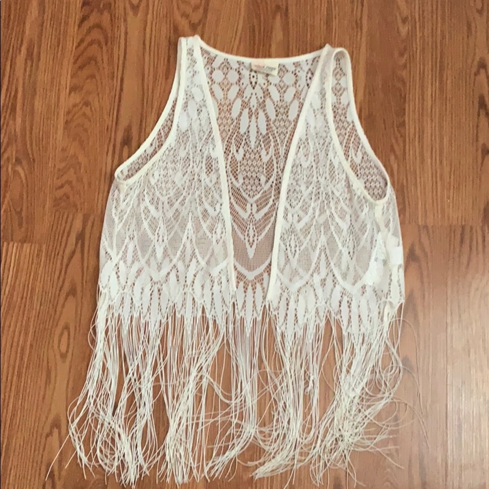 Fringe cover up/ vest